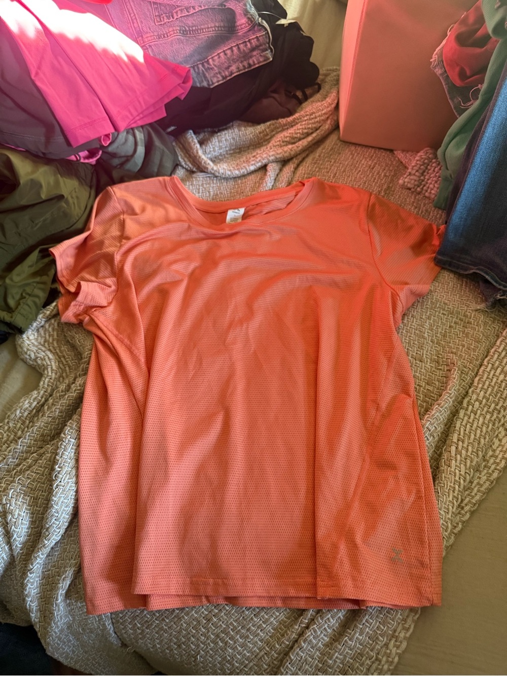 Xersion Performance Short-Sleeve Top - Coral